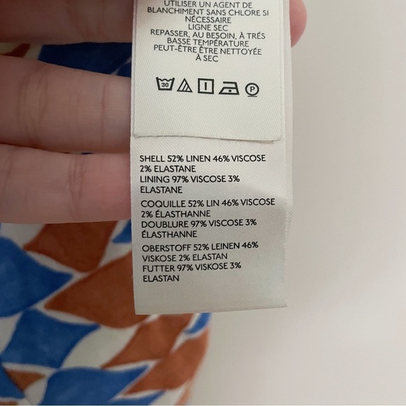 ❤️ NWT The Ophelia Sleeveless Linen Slim Mini Dress by Maeve Blue Floral Wave 12 - Picture 7 of 8